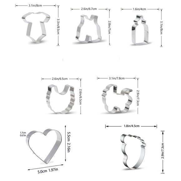 7 pcs Baby Shower Cookie Cutters - Picture 3 of 3